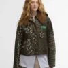 Anorak ciré à imprimé léopard Barbour x GANNI
