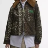Anorak ciré à imprimé léopard Barbour x GANNI
