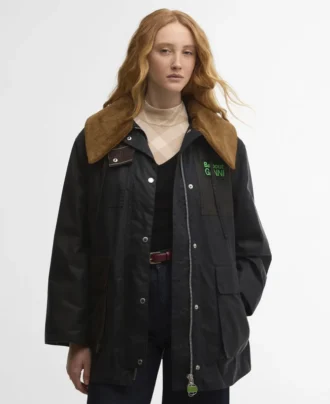 Barbour x GANNI Duffle-coat ciré