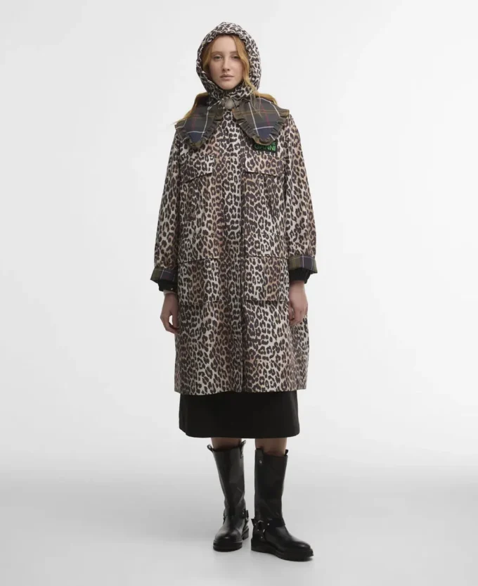 Barbour x GANNI Parka imperméable à imprimé léopard Barbour x GANNI Parka imperméable à imprimé léopard
