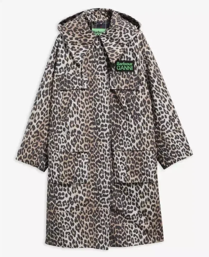 Barbour x GANNI Parka imperméable à imprimé léopard Barbour x GANNI Parka imperméable à imprimé léopard