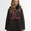 Barbour x GANNI Veste cirée à basque en tartan