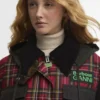 Barbour x GANNI Veste cirée à basque en tartan