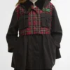 Barbour x GANNI Veste cirée à basque en tartan