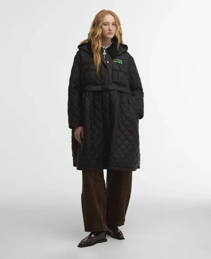 Veste matelassée longue à basque Barbour x GANNI Veste matelassée longue à basque Barbour x GANNI