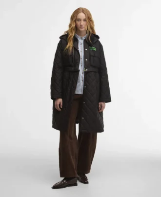 Veste matelassée longue à basque Barbour x GANNI