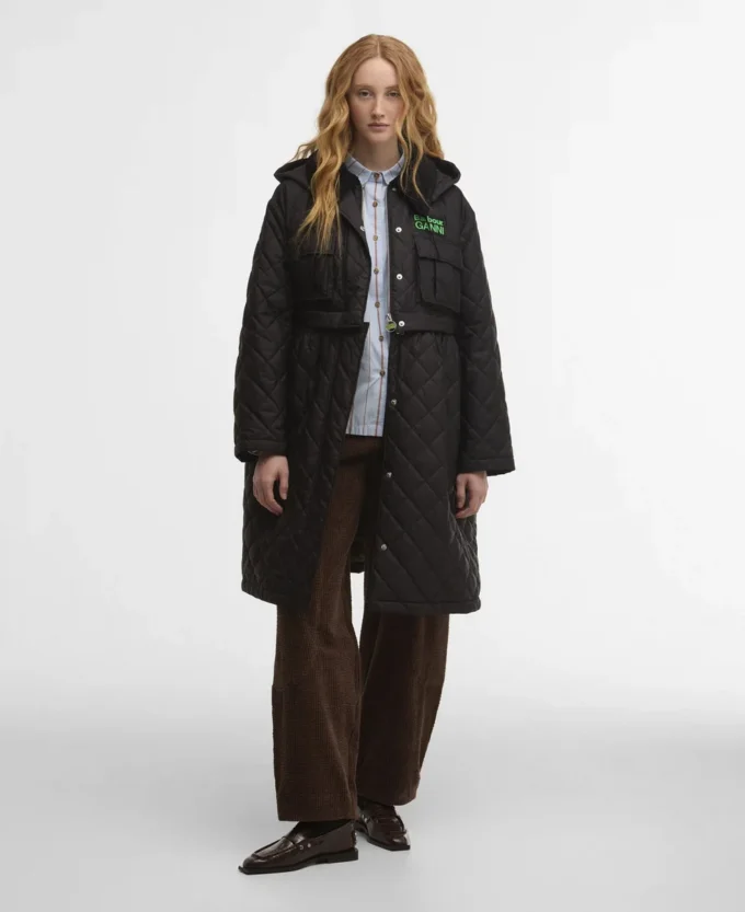 Veste matelassée longue à basque Barbour x GANNI Veste matelassée longue à basque Barbour x GANNI