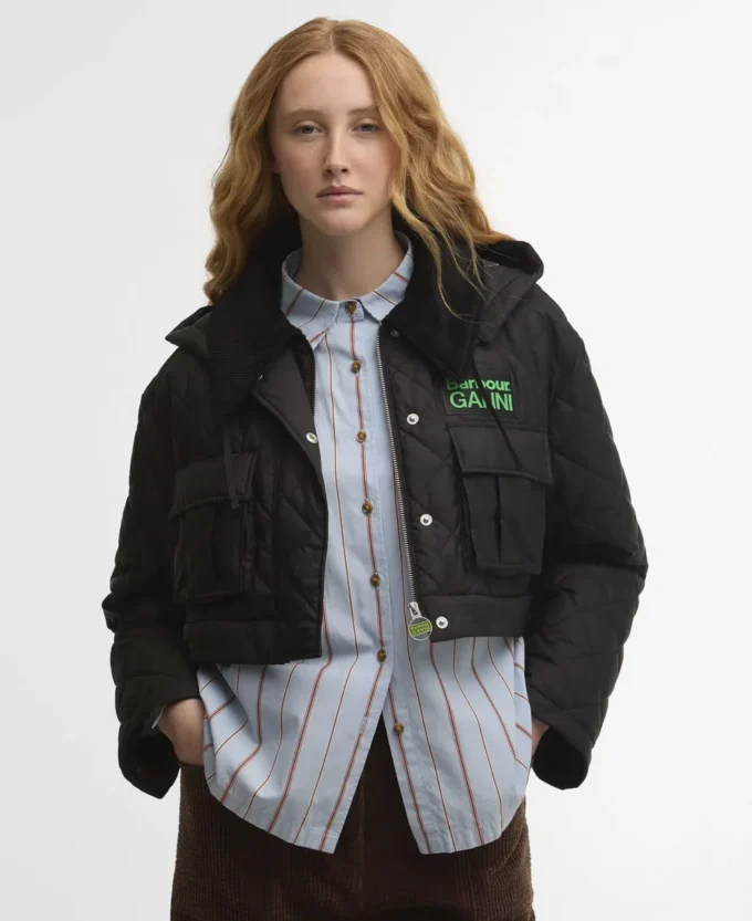 Veste matelassée longue à basque Barbour x GANNI Veste matelassée longue à basque Barbour x GANNI